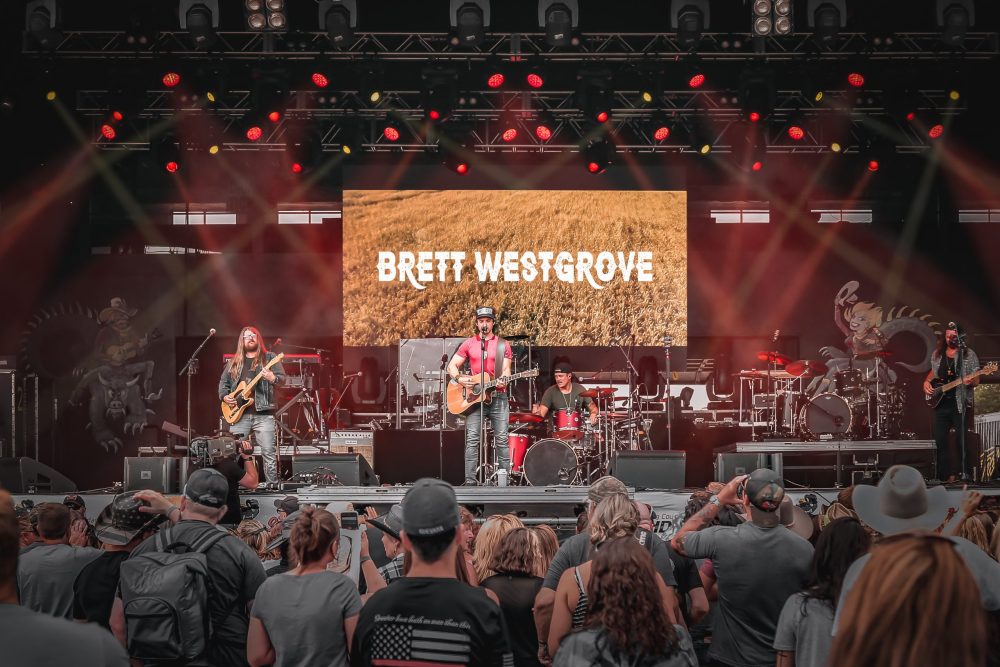 Country artist Brett Westgrove Performing live with his band at the Hodag Country Music Festival